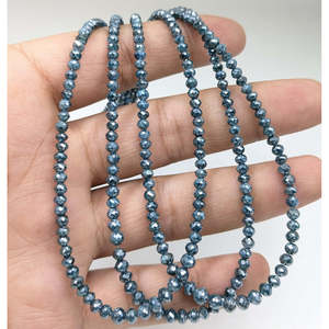 100% Natural Blue Faceted Diamond Bead High Quality 3/4 mm Blue Diamond Loose Diamonds-Blue Diamond - Product Image 1