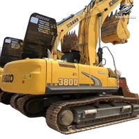 Excavatrice sur chenilles Kobelco SK380XDLC, 38 tonnes, grande pelle hydraulique lourde, moteur Hino J08E, excavatrice de construction japonaise d'occasion