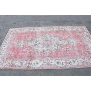 Alfombra de 3.9x6.9 pies, Alfombra Turca, Alfombra Roja Ombré - Product Image 4