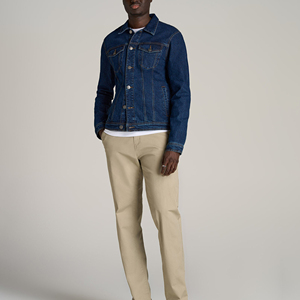 แจ็กเก็ตผ้ายีนส์ของผู้ชายเสื้อแจ็กเก็ตผ้าฝ้าย100% กันลมระบายอากาศสไตล์สตรีทแวร์แบบสั่งทำ - Product Image 5