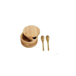 Caja de sal de madera pulida brillante hecha a mano y contenedor de pimienta con mini cuchara Sal artesanal natural Bodega - Product Image 6