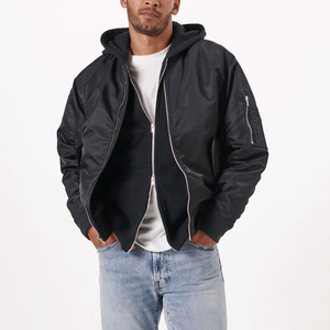 Nueva Llegada, Sudaderas con Capucha Casuales para Hombre, con Cierre, Color Negro y Verde Sólido, 100% Algodón, Impermeables - Product Image 3