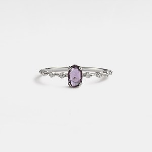Stunning Oval Cut Natural Amethyst Stacking <b>Ring</b> Crafted From 925 Sterling Silver Beautiful Dainty Purple <b>Crystal</b> Mystique <b>Ring</b> - Product Image 5