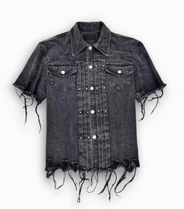 Chaqueta de Forro Polar con Botones, Estilo Desgastado, con Parches, Lavado Desgastado, con Logotipo Frontal para Hombre - Product Image 2