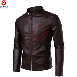 Veste d'hiver imperméable à fermeture éclair en cuir véritable pour homme, grande taille, manches longues, haute qualité, service OEM de mode - Product Image 1