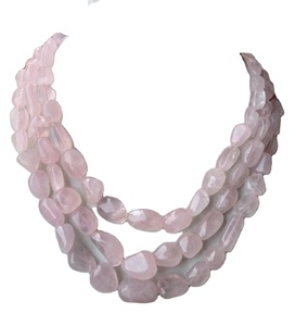 Rose Qurat 2020 populaire rose pierre naturelle pierres précieuses colliers et boucles d'oreilles perlés fabrication de bijoux brun FedEx article - Product Image 1