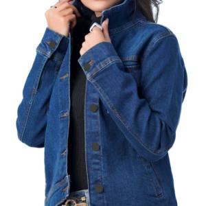 Meilleure vente vestes d'hiver pour femmes noir Jean veste dames Denim 2024 haute qualité pas cher prix hiver plaine Denim veste - Product Image 2