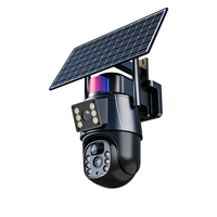Caméra de sécurité PTZ sans fil 4G LTE COSFLOW à double objectif 6K, alimentée par énergie solaire, avec suivi de mouvement humain, audio bidirectionnel, application V380 Pro, vision nocturne