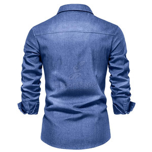 Venta directa de fábrica Hombres Jeans Camisas Ropa informal Hombres Jeans Camisas Mangas largas Hombres Jeans Camisas - Product Image 2