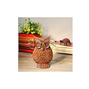 Soporte de vidrio de ojo de búho hecho a mano de madera tradicional soporte de especificaciones de madera de estilo elegante - Product Image 1