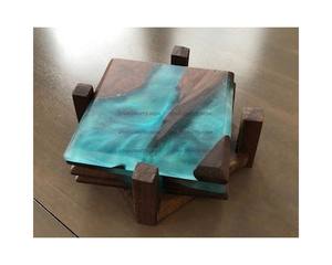 Bar Home Creative <b>Marble</b> Splicing Acacia Wooden <b>Placemat</b> Round Best Coaster Customize Cup Best Coaster by STAR CRAFTS INDIA - Product Image 6