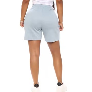Women's High Waist Breathable Fleece Sportswear Sweat <b>Shorts</b> Custom Logo Decoration Hot New Summer Colors Solid <b>Pattern</b> - Product Image 2