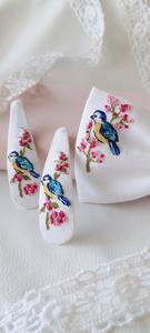 Pinces à cheveux brodées sur mesure avec thème ara et scarabée brodées idéales pour les enfants convenant à la revente - Product Image 3