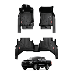 แผ่นปูรถ TPE สำหรับ Mitsubishi Triton 2020 + ชุดเสื่อกันลื่นสำหรับรถยนต์ทุกสภาพอากาศทนทานการป้องกันภายในคุณภาพสูงเวียดนาม - Product Image 1
