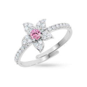 Anillos de Plata de Ley 925 de Primera Calidad para Mujer, Chapados en Oro Rosa y Rodio, con Incrustaciones Elegantes en Forma de Corazón, Modernos, de Acero Inoxidable - Product Image 1