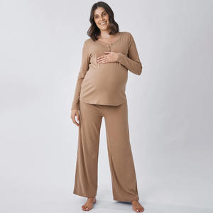 2025ชุดคลุมท้องสำหรับผู้หญิงชุดใส่นอนระบายอากาศได้ดีพิมพ์โลโก้ได้ตามต้องการสำหรับคุณแม่มือใหม่ในฤดูร้อน - Product Image 3