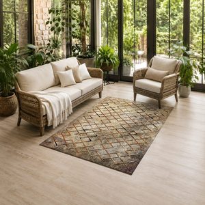 <b>RUGS</b> DEPOT LXDP-0826 Wholesale Beige Brown Modern Vintage Digital Printed Machine Washable Chenille Area <b>Rug</b> <b>Non</b> <b>Slip</b> - Product Image 6