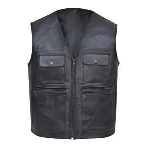 Gilet en cuir imperméable et coupe-vent OEM pour l'hiver avec col en V, vêtements d'extérieur, cuir de vache, gilets en cuir de qualité supérieure - Product Image 6