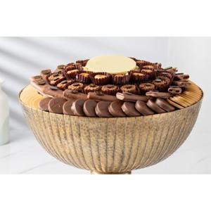 Bol de luxe en métal martelé de qualité avec accents dorés Bol de table moderne pour les fêtes de mariage et autres occasions - Product Image 6