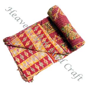 Kantha <b>Quilt</b> Gudari Kantha <b>Quilt</b> Gudari Hot Selling Wholesale Gold Supplier GD2041 Handmade Kantha <b>Quilt</b> Cotton Printed <b>Indian</b> - Product Image 6