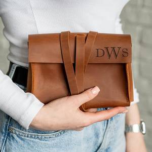 Étui à cordon en cuir personnalisé Chargeur en cuir Roll Up Tech Organizer Câble de voyage Cordon personnalisé LCH-0029 - Product Image 3