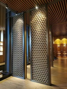 Vàng Gương Thép Không Gỉ Trang Trí Cao Cấp Tùy Chỉnh Kích Thước Kim Loại Phòng Divider Phân Vùng Với Trang Trí Riêng Tư Màn Hình - Product Image 4