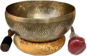 Bol musical en laiton avec bâton en bois parfait pour la thérapie de relaxation de guérison Yoga et pratiques sonores spirituelles - Product Image 2
