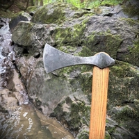 Top-Custom tangan karbon tempa baja Viking Axe dengan abu kayu menangani pernikahan atau hadiah ulang tahun untuk dia untuk DIY penggunaan industri