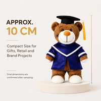 Ours en peluche personnalisé de 10 cm avec tenue sur mesure, poupée en peluche mini OEM ODM pour cadeaux en gros