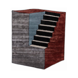 Alfombra de Lana y Viscosa Tejida a Mano Archetype Tra-14478, Gris y Negra, Rectangular, con Diseño Novedoso para Dormitorio, 10 mm de Grosor, para Adolescentes - Product Image 1