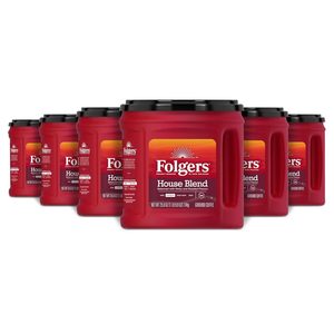 Café molido Folgers House Blend, tostado medio, lata de 25.9 onzas (paquete de 6) - Product Image 1