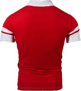 Polo à manches courtes pour hommes Chemises décontractées coupe ajustée Chemises à panneaux en patchwork de couleurs contrastées pour hommes - Product Image 6