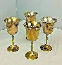 แก้วไวน์ทองเหลืองทำมือ สลักลายสวยงาม ถ้วยโลหะวินเทจ ของใช้ในบาร์โบราณ ของขวัญแต่งงาน ของตกแต่งโต๊ะอาหารสุดหรู - Product Image 5