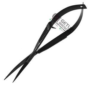 Tijera profesional de resorte de Plasma negro para cejas, instrumento de belleza de logotipo personalizado de Color plata y acero inoxidable - Product Image 4