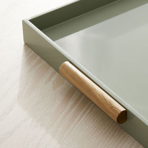 Plateau de service en bois à vente rapide avec poignée dorée en métal pour la maison et la cuisine, idéal pour servir des collations et des fruits, plateau décoratif - Product Image 5