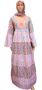 Modern Moroccan Style Abaya Maxi <b>Kaftan</b> Breathable Cotton Printed Night Gown Dress for Women Custom Plus Size - Product Image 4