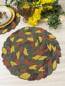 Factory Wholesale Embroidery Solid Beaded Luxury High Quality Eco-Friendly <b>Placemats</b> for Wedding Home <b>Dining</b> <b>Table</b> - Product Image 2