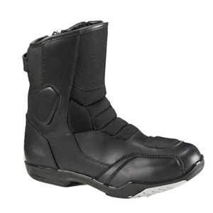 Bottes de moto en cuir noir personnalisées de haute qualité pour hommes avec finition haut de gamme, semelle durable, protection et confort de conduite - Product Image 2