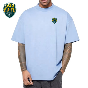 T-shirt en coton à col rond de style décontracté pour hommes T-shirt pour hommes de couleur unie T-shirt surdimensionné à épaules tombantes T-shirts de mode - Product Image 4