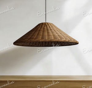 โคมไฟระย้าหวายสานจากไม้ไผ่สุดสร้างสรรค์ทันสมัยโคมไฟหวายอบอุ่นโรแมนติกสำหรับบ้านและโรงแรมขนาดใหญ่พร้อมฟังก์ชั่นให้แสงสว่าง - Product Image 6