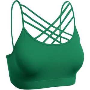 Vente chaude couleur unique soutien suspendu cou profond U dos nu soutien-gorge de sport pour les femmes - Product Image 6