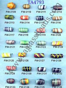 Perles rondes en verre cristal mélangé Chevron, multicolores, pour la fabrication de bijoux - Product Image 2