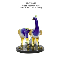 Prix de gros pour fournisseur en gros : Paire de figurines de paon en verre pour décoration intérieure, Fabricant indien, Grossiste en gros, Prix usine