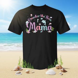 เสื้อยืดปาร์ตี้วันเกิดครอบครัว Oneder the Sea Mama Birthday Girl Boy - เสื้อยืดโปรโมชั่นที่ปรับแต่งได้ - Product Image 3