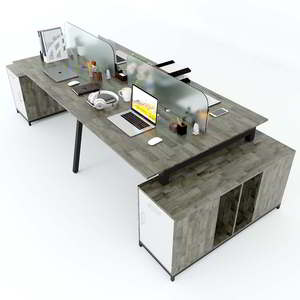 Mesa de Centro Contemporánea de 4 Patas con Gabinete 120x300cm, Fabricada en Madera de Caucho PLY, Patas de Montaje HBPL022 para Muebles de Oficina - Product Image 1