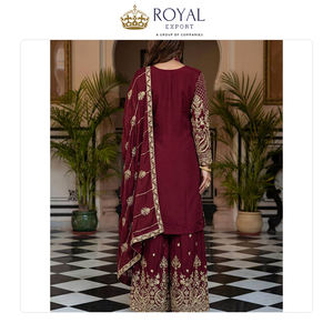 Colección de Trajes Sharara de Alta Costura con Bordado de Lentejuelas y Seda Chinnon Pesada de Alta Calidad, del Mejor Fabricante - Product Image 5