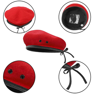 หมวกเบเรต์แบบทางการ ดีไซน์คุณภาพสูง ผลิตตามสั่ง แบบลำลอง สีพื้น 100% สั่งทำได้ สำหรับกิจกรรมกลางแจ้งและการฝึกทางยุทธวิธี - Product Image 2