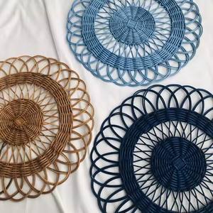 แผ่นรองจาน/ที่ชาร์จทำจากหญ้าทะเลทรงกลมทำด้วยมือสุดหรูใช้ตกแต่งบ้านได้อย่างยอดเยี่ยม - Product Image 2