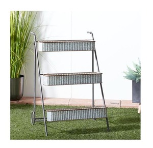 Jardinera Galvanizada que Ahorra Espacio para Jardines Exteriores Compactos y Decoración de Patio con Construcción Metálica Confiable - Product Image 1