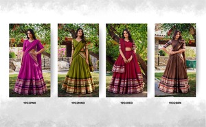 Elegant Design Pure Chanderi Lehenga Choli Plain with Zari Weaving Work Border Perfect for Girls Party Wear and Special Events - Product Image 6